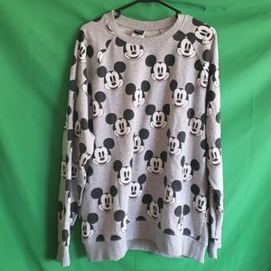 Mickey Mouse Face Prints Crewneck XXL